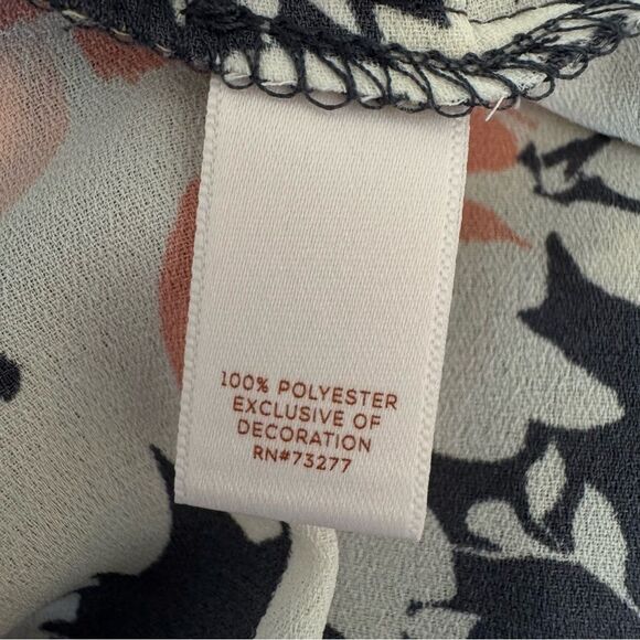 LC Lauren Conrad Floral Cap Sleeve Pleat Neck Tie Waist Dress Size XXL - Picture 8 of 8